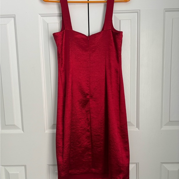 Connected Apparel Red Satin Dress 8 - Picture 2 of 6